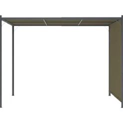MAISON EXCLUSIVE - Pergola de jardin avec auvent rétractable 3x3 m taupe 180 g/m²