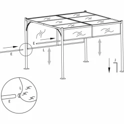 MAISON EXCLUSIVE - Pergola de jardin avec auvent rétractable 3x3 m taupe 180 g/m²