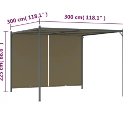 MAISON EXCLUSIVE - Pergola de jardin avec auvent rétractable 3x3 m taupe 180 g/m²