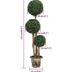 MAISON EXCLUSIVE - Plante de buis artificiel avec pot forme de boule vert 119 cm