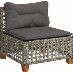 MAISON EXCLUSIVE - Salon de jardin 8 pcs avec coussins gris résine tressée