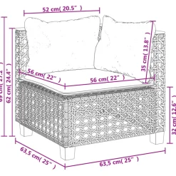 MAISON EXCLUSIVE - Salon de jardin 8 pcs avec coussins gris résine tressée
