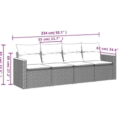 MAISON EXCLUSIVE - Salon de jardin avec coussins 4 pcs beige résine tressée
