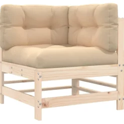 MAISON EXCLUSIVE - Salon de jardin 7 pcs avec coussins bois massif