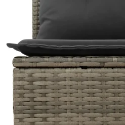 MAISON EXCLUSIVE - Salon de jardin avec coussins 13 pcs gris résine tressée