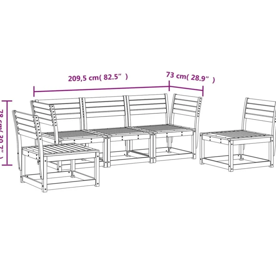MAISON EXCLUSIVE - Salon de jardin 5 pcs bois massif de douglas