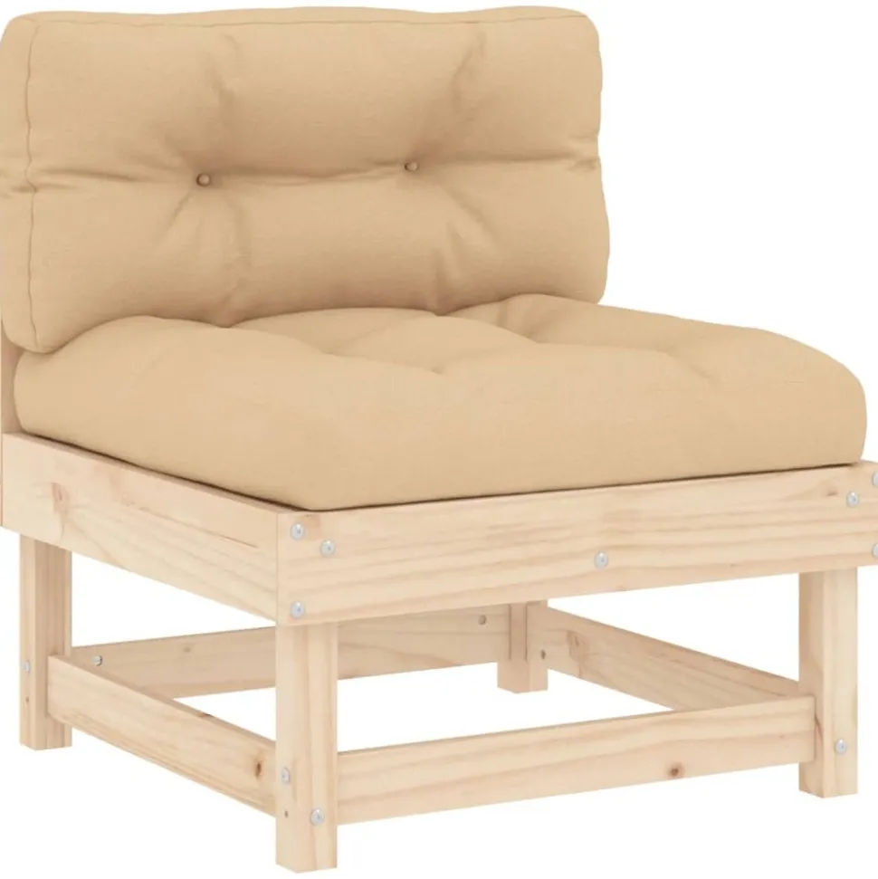 MAISON EXCLUSIVE - Salon de jardin 4 pcs avec coussins bois massif