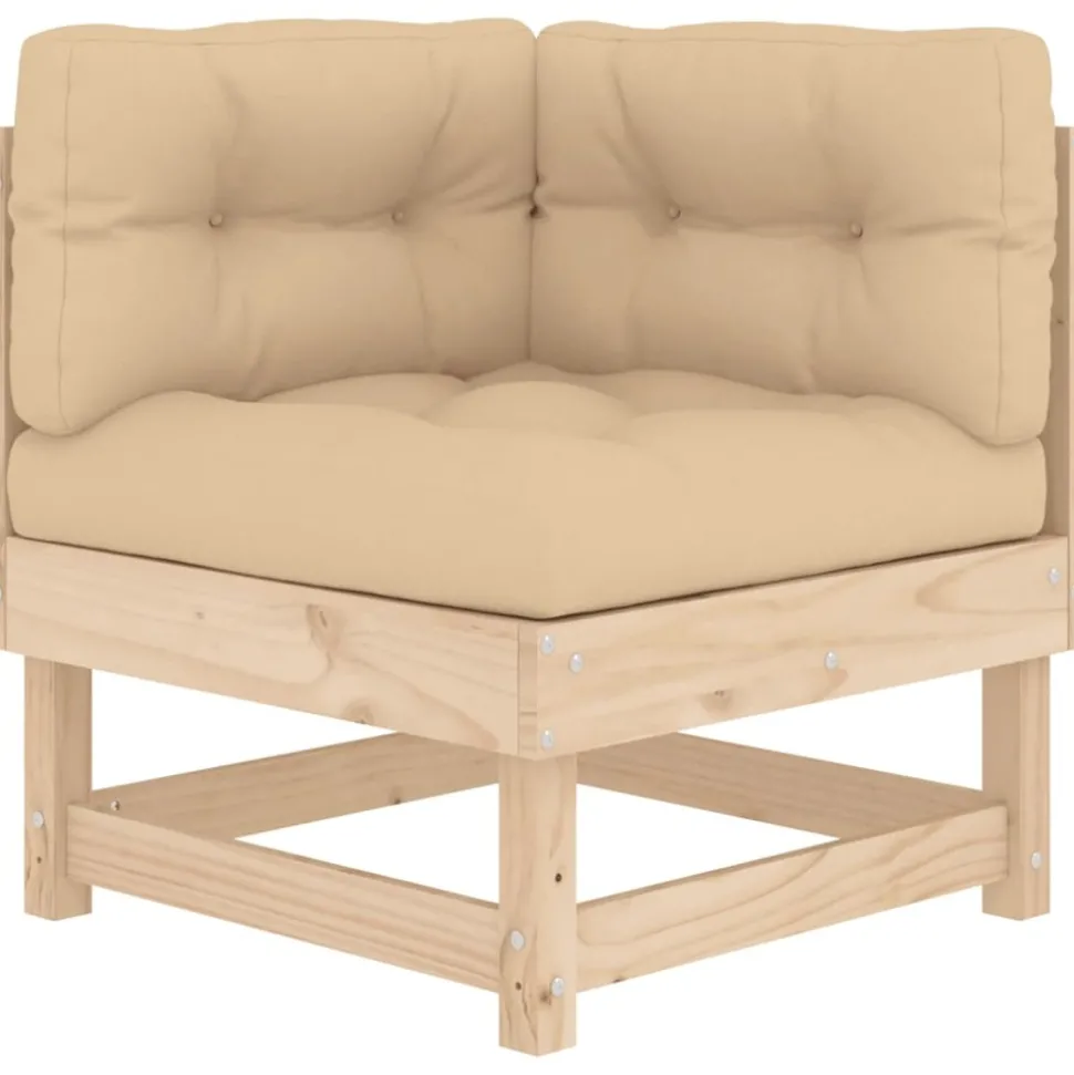 MAISON EXCLUSIVE - Salon de jardin 4 pcs avec coussins bois massif