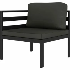 MAISON EXCLUSIVE - Salon de jardin 11 pcs avec coussins aluminium anthracite