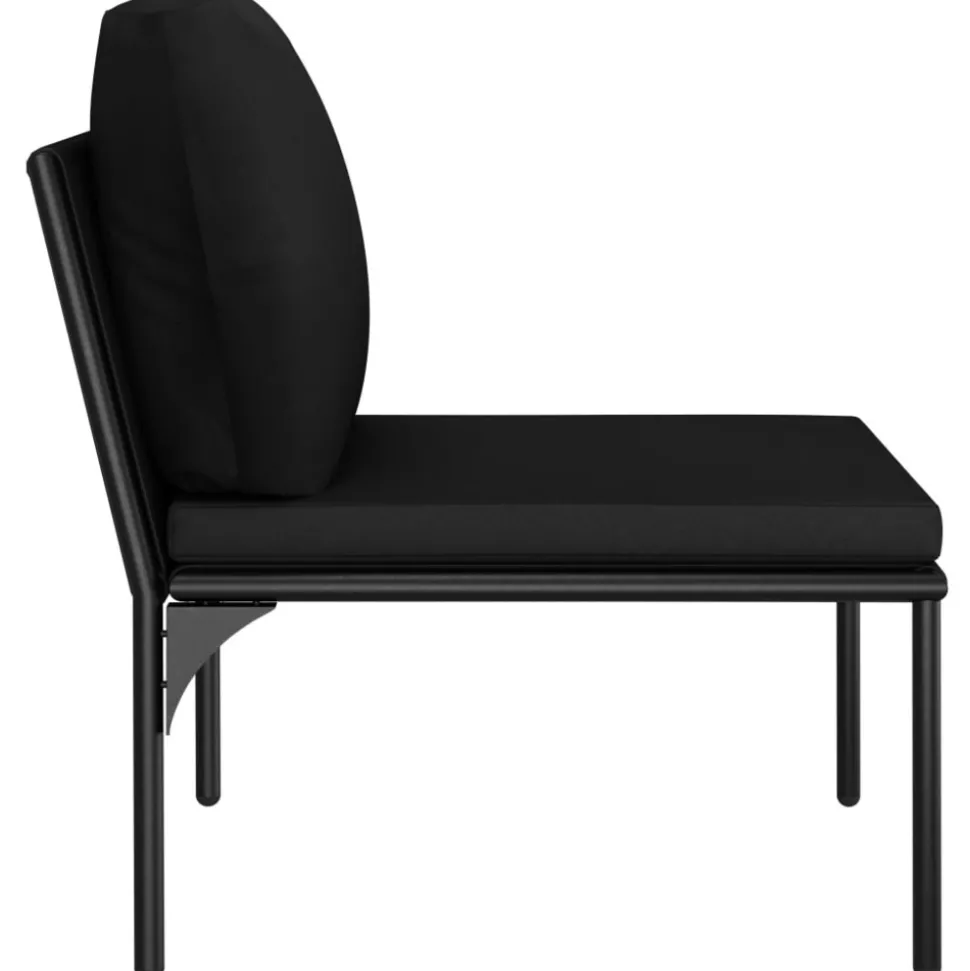MAISON EXCLUSIVE - Salon de jardin 5 pcs avec coussins noir pvc