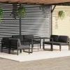 MAISON EXCLUSIVE - Salon de jardin 7 pcs avec coussins aluminium anthracite