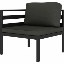 MAISON EXCLUSIVE - Salon de jardin 7 pcs avec coussins aluminium anthracite