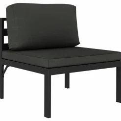 MAISON EXCLUSIVE - Salon de jardin 7 pcs avec coussins aluminium anthracite