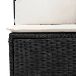 MAISON EXCLUSIVE - Salon de jardin 8 pcs avec coussins noir résine tressée