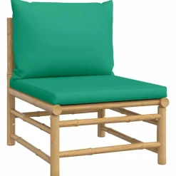 MAISON EXCLUSIVE - Salon de jardin 3 pcs avec coussins vert bambou