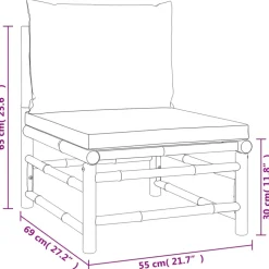 MAISON EXCLUSIVE - Salon de jardin 3 pcs avec coussins vert bambou