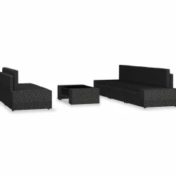 MAISON EXCLUSIVE - Salon de jardin 6 pcs résine tressée noir