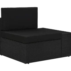 MAISON EXCLUSIVE - Salon de jardin 6 pcs résine tressée noir