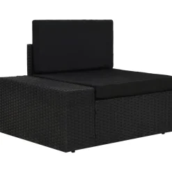 MAISON EXCLUSIVE - Salon de jardin 6 pcs résine tressée noir