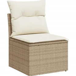 MAISON EXCLUSIVE - Salon de jardin avec coussins 13 pcs beige résine tressée