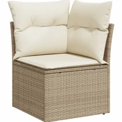 MAISON EXCLUSIVE - Salon de jardin avec coussins 13 pcs beige résine tressée