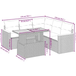 MAISON EXCLUSIVE - Salon de jardin avec coussins 6 pcs beige résine tressée