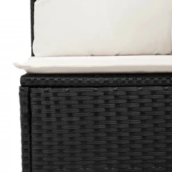 MAISON EXCLUSIVE - Salon de jardin 6 pcs avec coussins noir résine tressée
