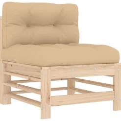 MAISON EXCLUSIVE - Salon de jardin 8 pcs avec coussins bois massif