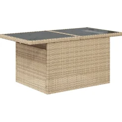MAISON EXCLUSIVE - Salon de jardin avec coussins 7 pcs beige résine tressée