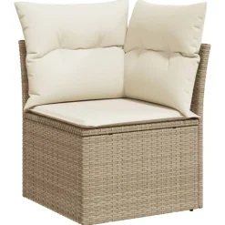 MAISON EXCLUSIVE - Salon de jardin avec coussins 6 pcs beige résine tressée