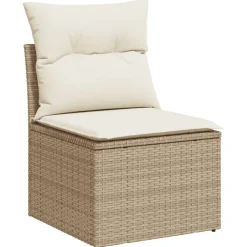 MAISON EXCLUSIVE - Salon de jardin avec coussins 6 pcs beige résine tressée