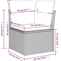 MAISON EXCLUSIVE - Salon de jardin avec coussins 6 pcs beige résine tressée