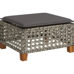 MAISON EXCLUSIVE - Salon de jardin avec coussins 7 pcs gris résine tressée