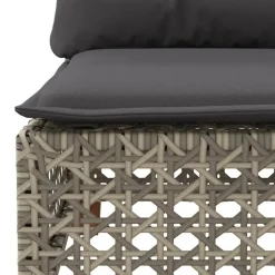 MAISON EXCLUSIVE - Salon de jardin avec coussins 7 pcs gris résine tressée
