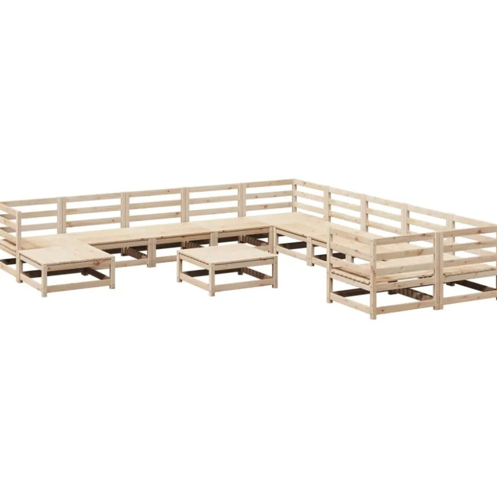 MAISON EXCLUSIVE - Salon de jardin 12 pcs bois de pin massif