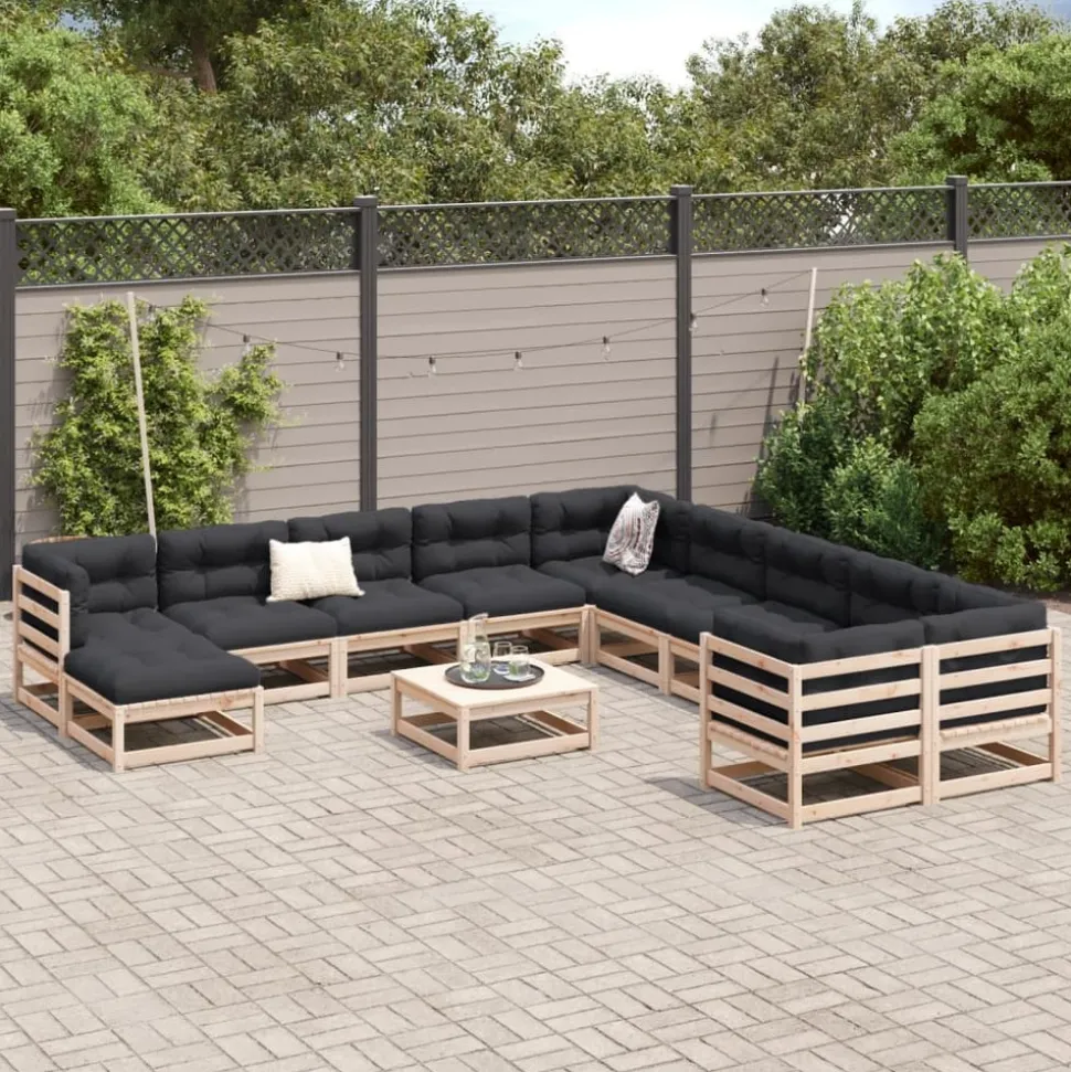 MAISON EXCLUSIVE - Salon de jardin 12 pcs bois de pin massif