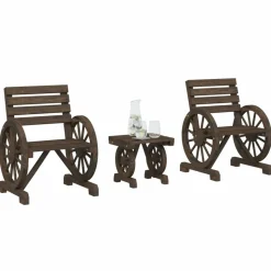 MAISON EXCLUSIVE - Salon de jardin 3 pcs bois de sapin massif
