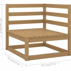 MAISON EXCLUSIVE - Salon de jardin 9 pcs bois de pin massif