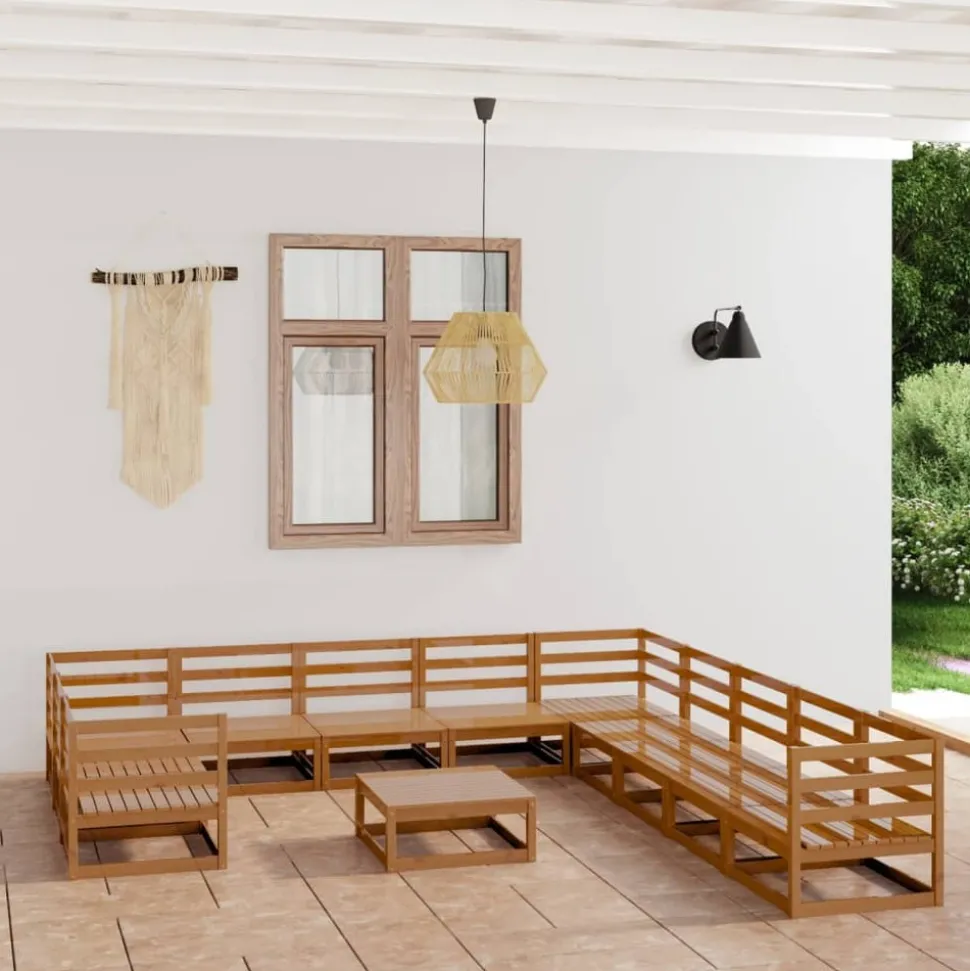 MAISON EXCLUSIVE - Salon de jardin 12 pcs bois de pin massif