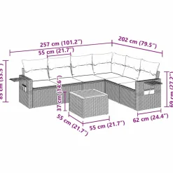 MAISON EXCLUSIVE - Salon de jardin 7 pcs avec coussins noir résine tressée