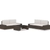 MAISON EXCLUSIVE - Salon de jardin 5 pcs résine tressée marron