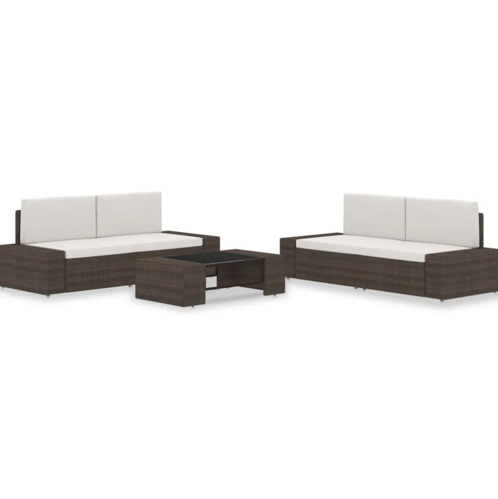 MAISON EXCLUSIVE - Salon de jardin 5 pcs résine tressée marron
