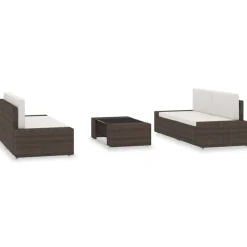 MAISON EXCLUSIVE - Salon de jardin 5 pcs résine tressée marron