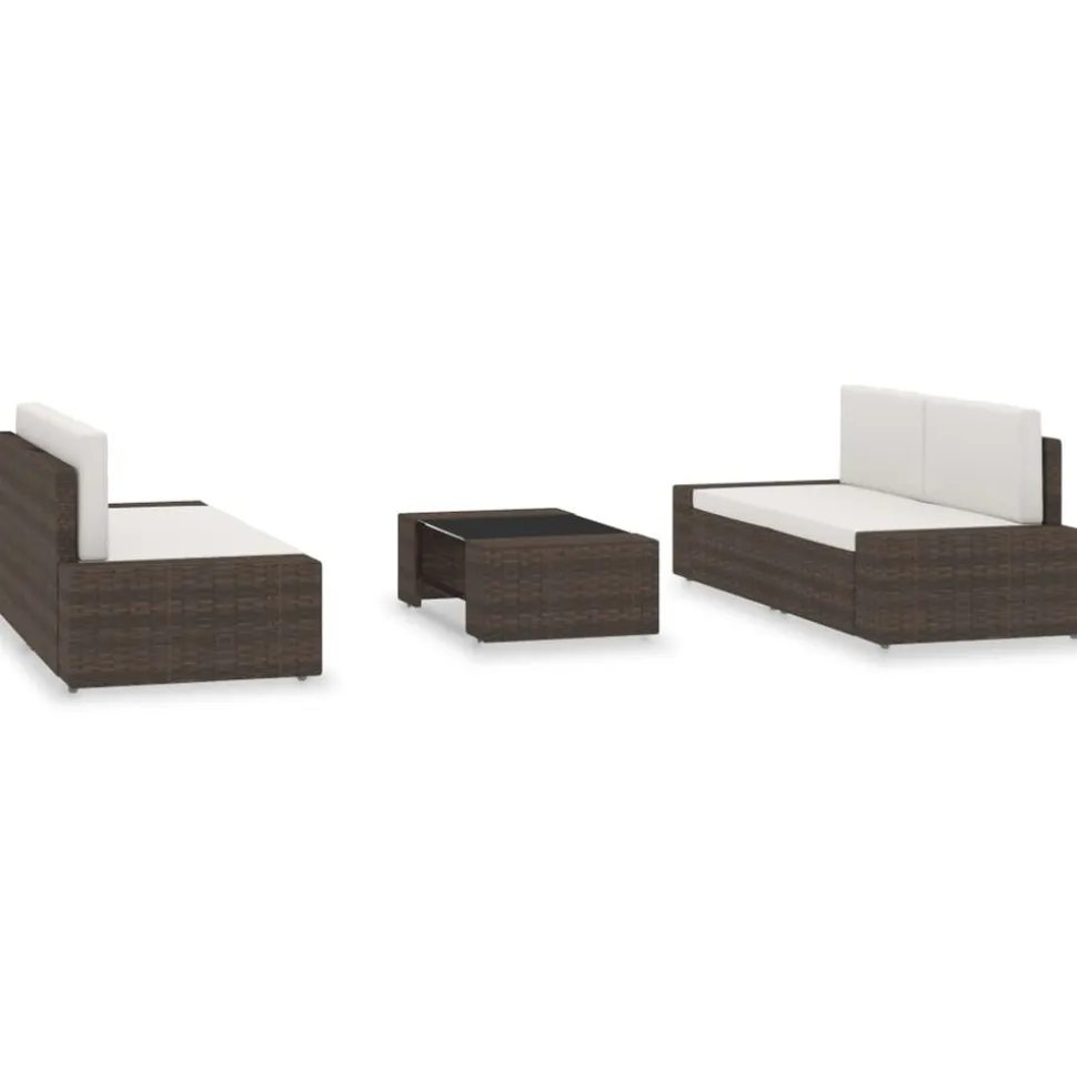 MAISON EXCLUSIVE - Salon de jardin 5 pcs résine tressée marron