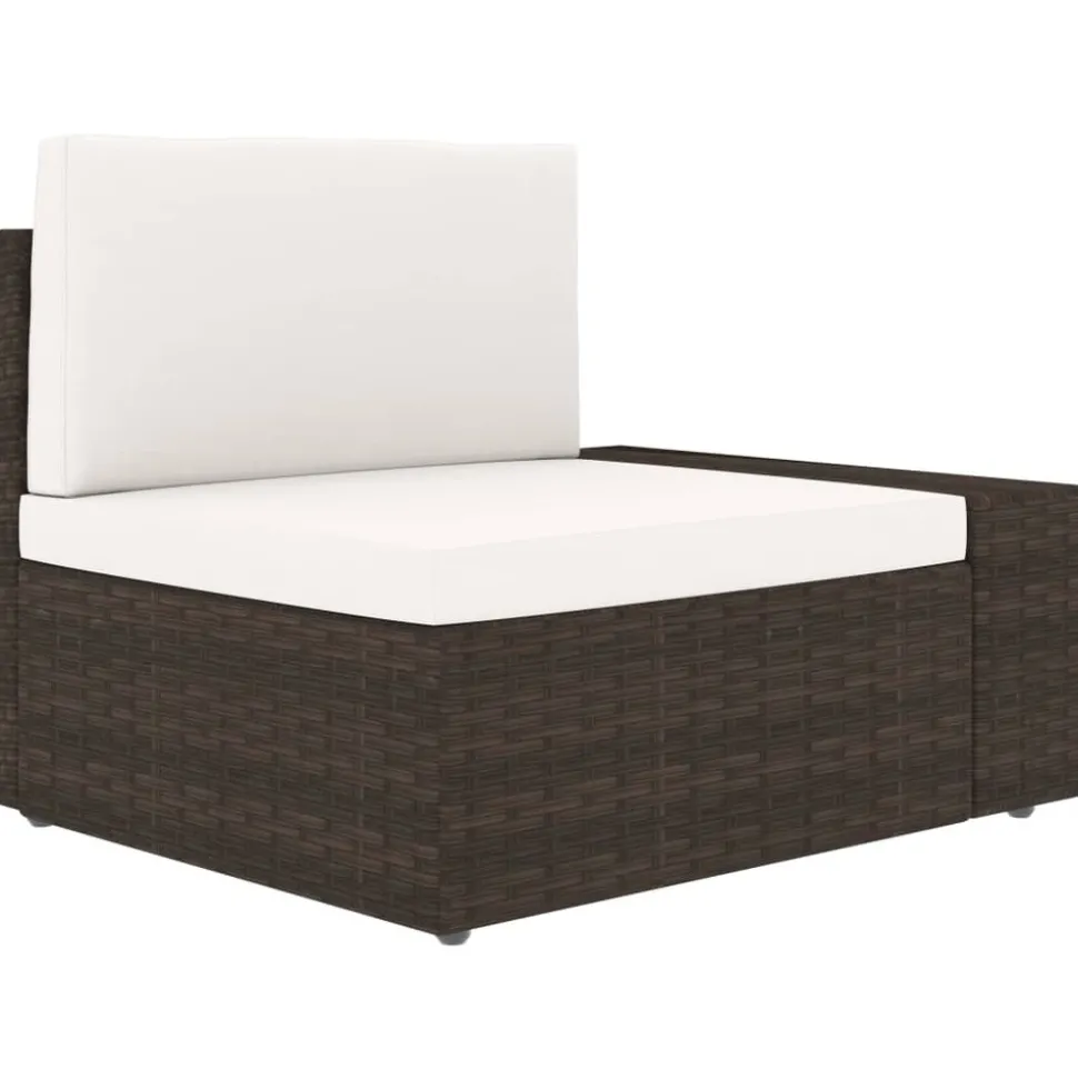MAISON EXCLUSIVE - Salon de jardin 5 pcs résine tressée marron
