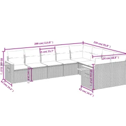 MAISON EXCLUSIVE - Salon de jardin 9 pcs avec coussins gris résine tressée