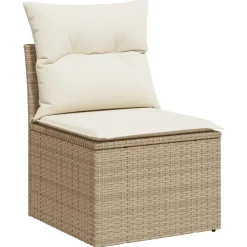 MAISON EXCLUSIVE - Salon de jardin avec coussins 4 pcs beige résine tressée