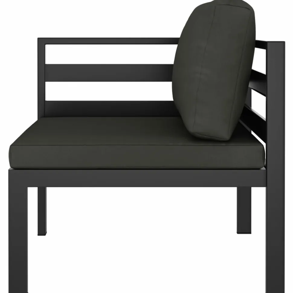 MAISON EXCLUSIVE - Salon de jardin 6 pcs avec coussins aluminium anthracite