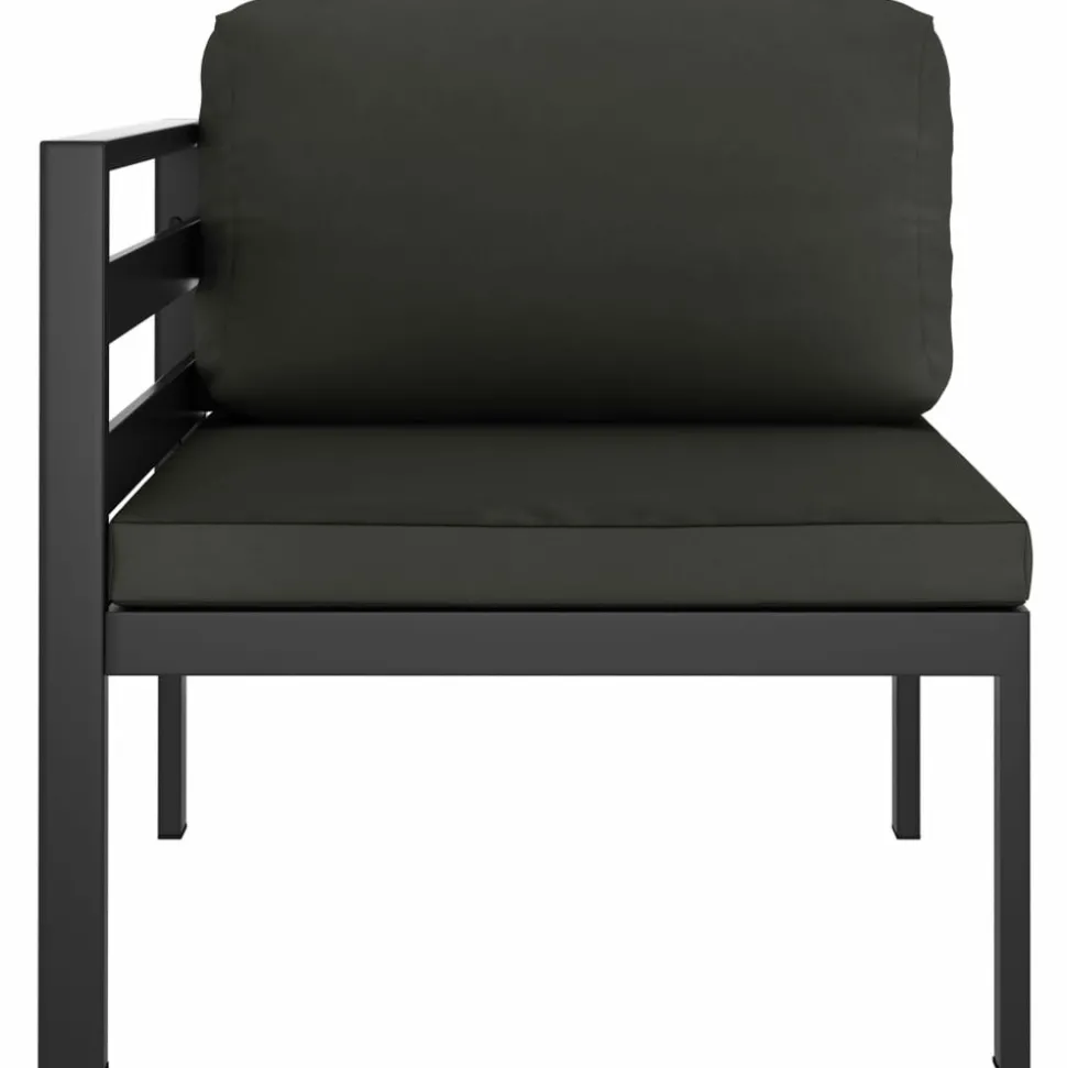 MAISON EXCLUSIVE - Salon de jardin 6 pcs avec coussins aluminium anthracite