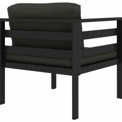 MAISON EXCLUSIVE - Salon de jardin 6 pcs avec coussins aluminium anthracite